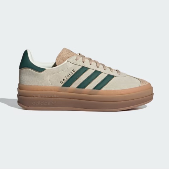 Adidas Gazelle Platform Sneakers - Cream & Green - Picture 6 of 6